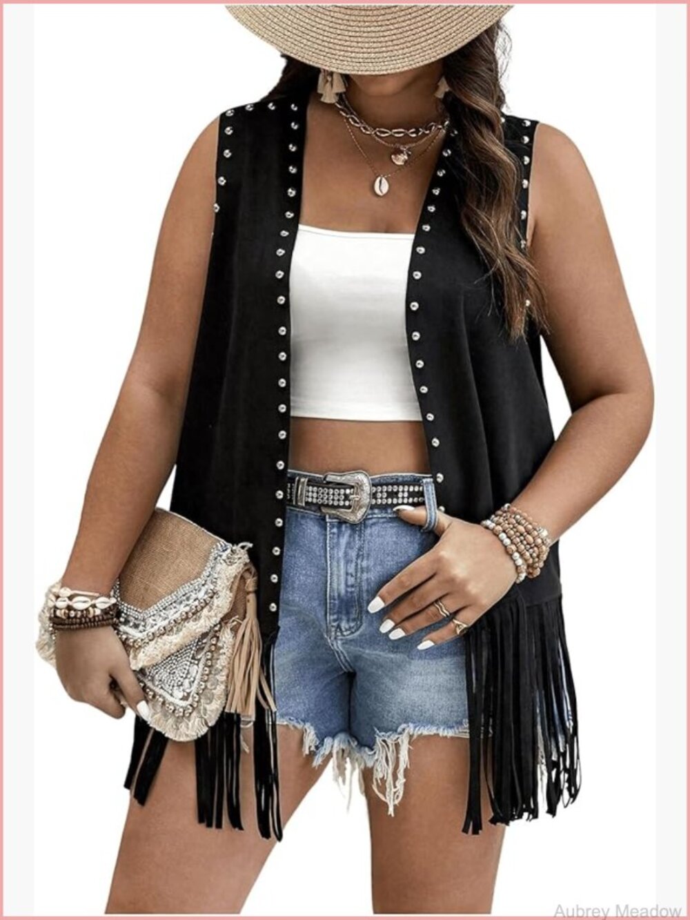 Plus Size Fringe Vest Sleeveless Tassel Jacket Cowgirl Outfit